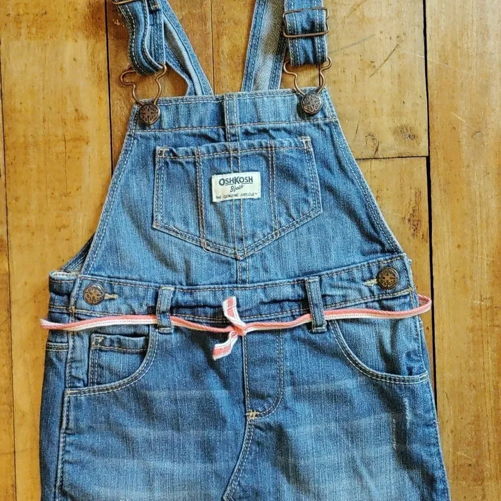 OshKosh Overall Skirt 4T Denim Skirt Cotton Fall School Jean Skirt